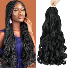 24in French Curly Braiding Hair - Pre-Stretched Loose Wave for Braids, Locs