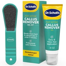 Dr. Scholl's Fast Acting Callus Remover Gel Kit, 4 Ounce + 1 Foot File, Green