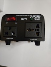 LVYUAN VTUS-500VA Step Up Down Voltage Transformer Converter 110V 220V Open Box