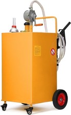 40 Gallon Fuel Caddy W Manual Pump Portable Gas Diesel Transfer Tank On Wheels