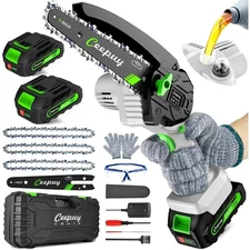 Cordless Electric Mini Chainsaw 6 Inch Portable Handheld Saw with Automatic
