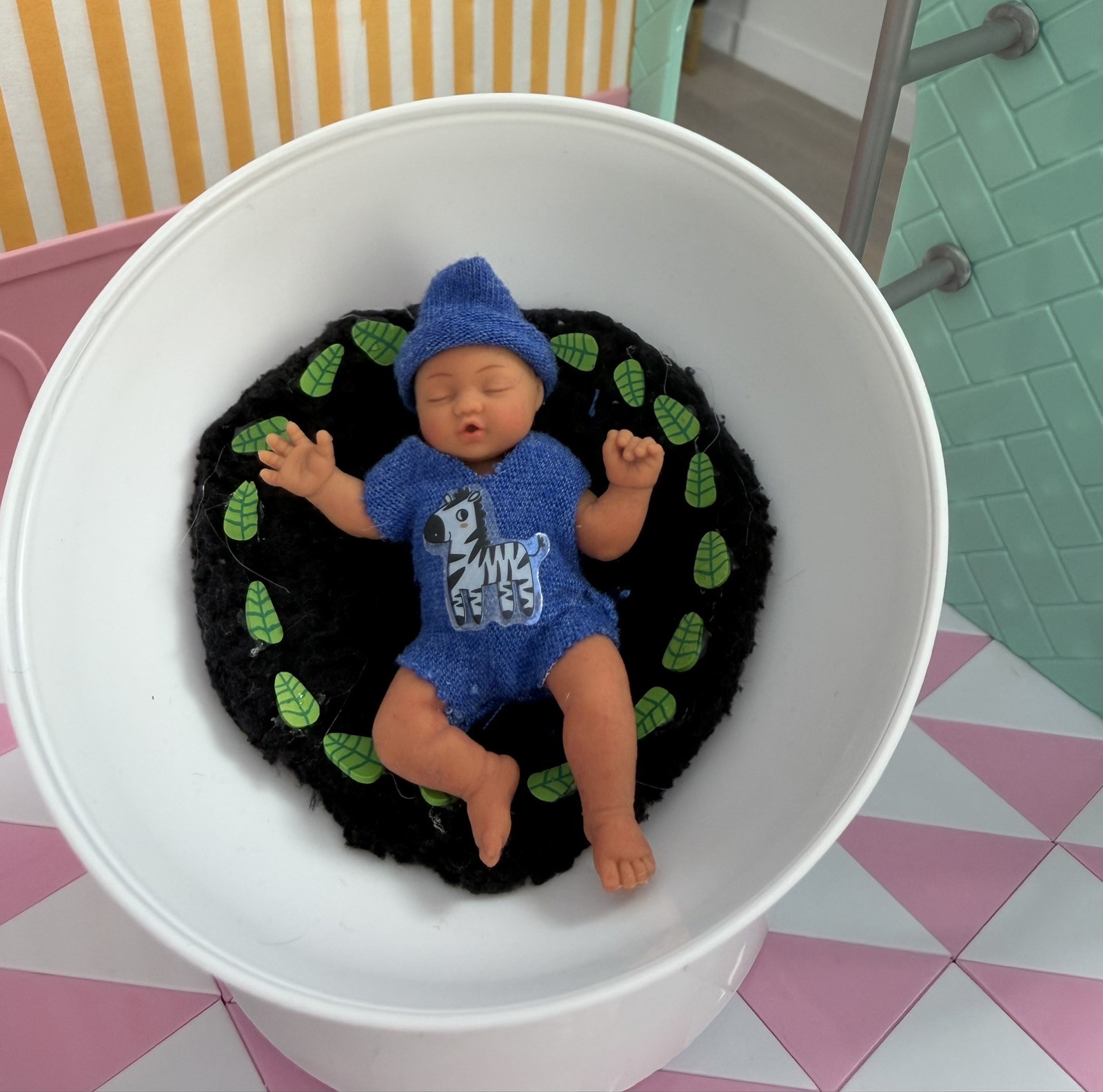 Blue Bodysuit + cap For Babies Mini Zuru series 2