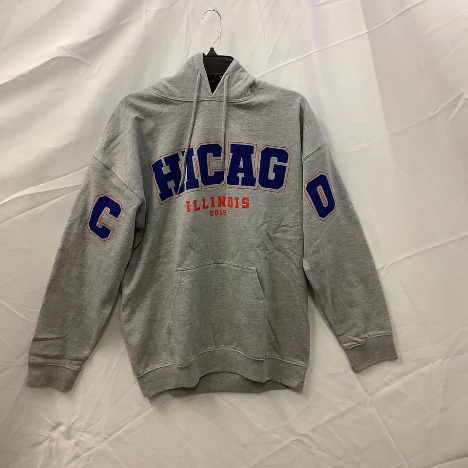 Pulôver Boohoo Feminino com Capuz Cinza Plus Chicago Estampa Gráfica Oversized Tamanho 12 - Imagem 2 de 4