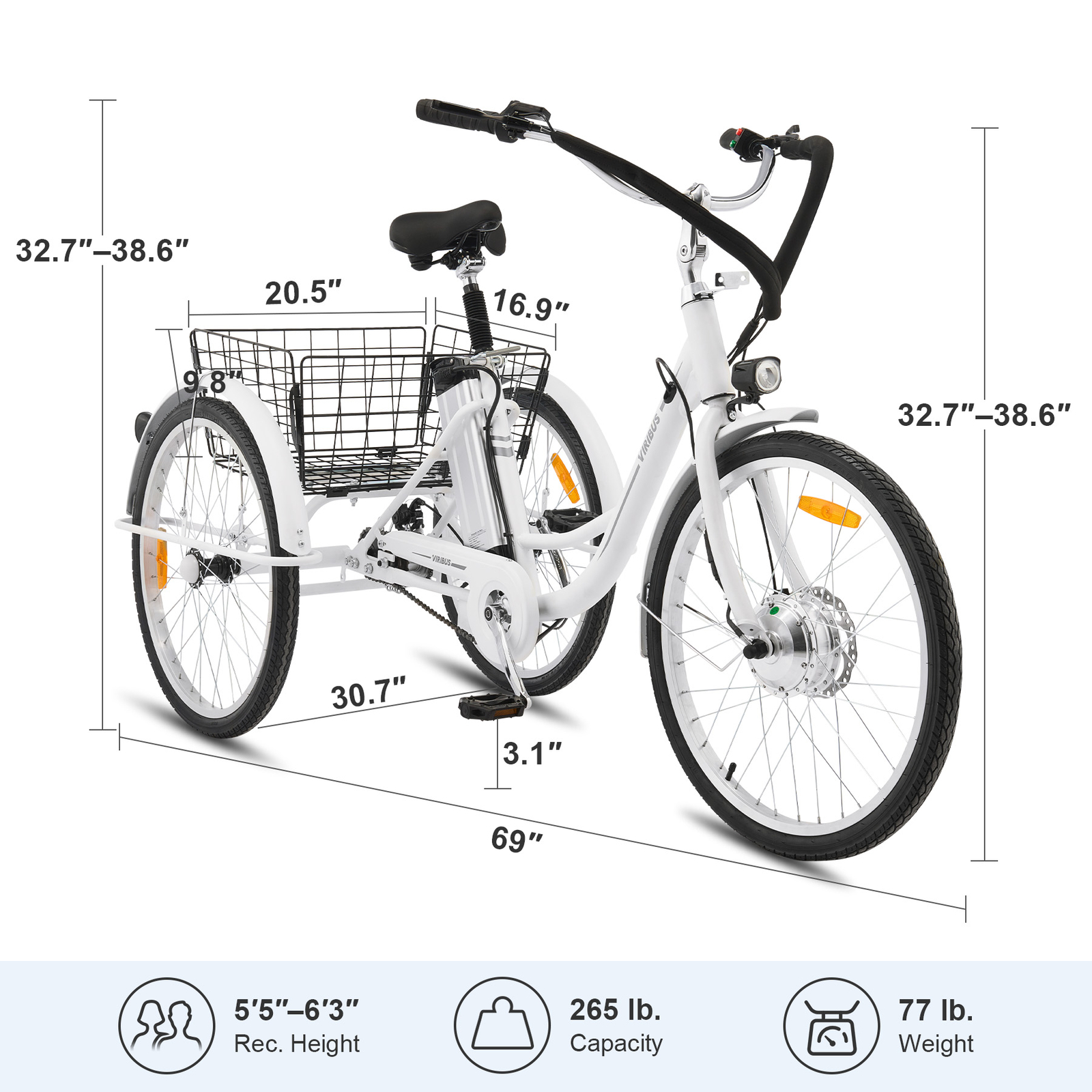Adult Big Wheel Viribus 7-Speed Tricycle For Adults Trike For Sale