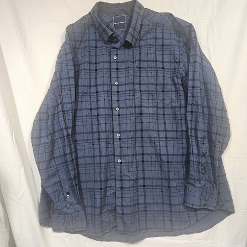 Tommy Bahama Shirt Mens 3XL Blue W/ Black stripes Relax Button Up Long Sleeve - Picture 2 of 6
