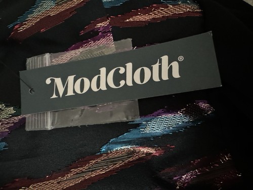 Modcloth Black Colorful Metallic Short Sleeve Dress Women’s Size 20W NWT - Picture 6 of 7