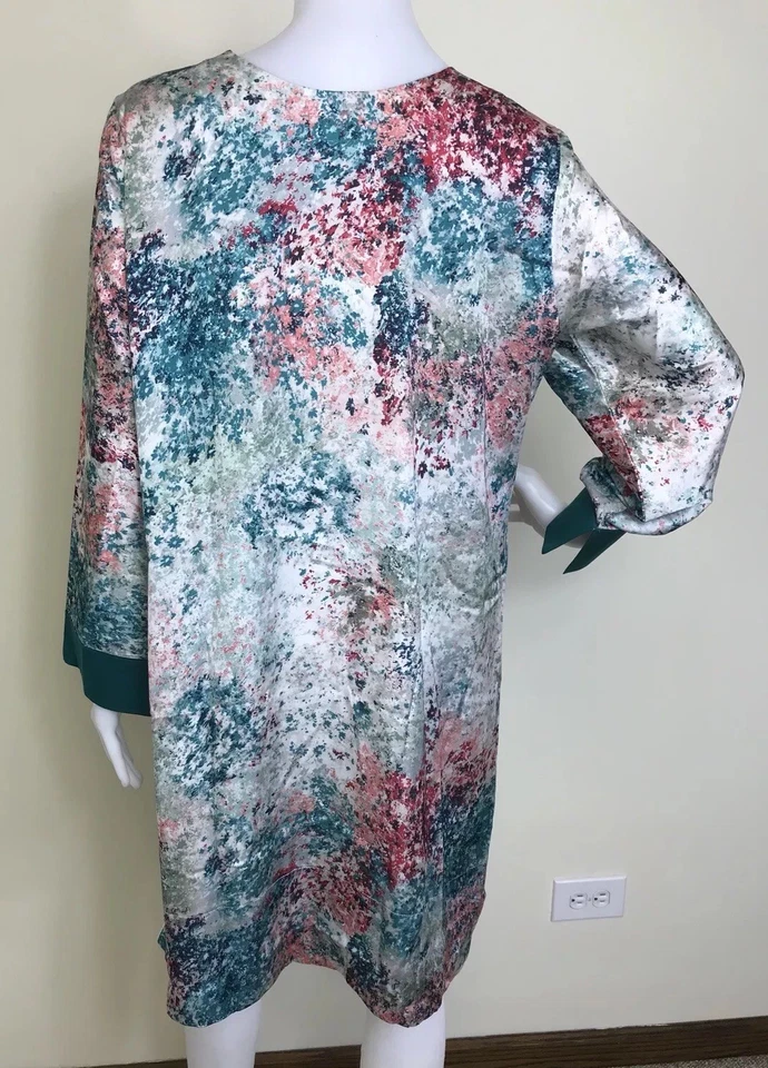 Blusa feminina Kurti de seda estampada designer paquistanês M, G, XL - Imagem 3 de 4