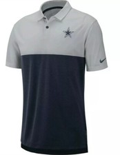 Nike Dallas Cowboys Sideline Polo Shirt Men  s Size M Navy Gray Breathe 2 AO3480