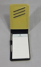 FRANKLIN COVEY Mini Pocket Notepad Green Faux Leather Flip Up Paper Pen Pad HTF