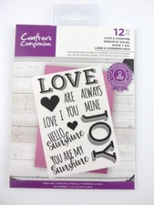 Crafters Companion Photopolymer Stamps - "Love  Sunshine" Words Joy Sunshine