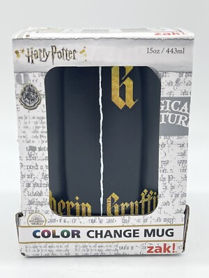 Harry Potter Hogwarts Houses Color Changing Mug Black NIB
