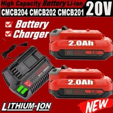 2.0Ah 20V For Craftsman V20 20 Volt MAX Li-ion Battery CMCB204 CMCB202 /Charger