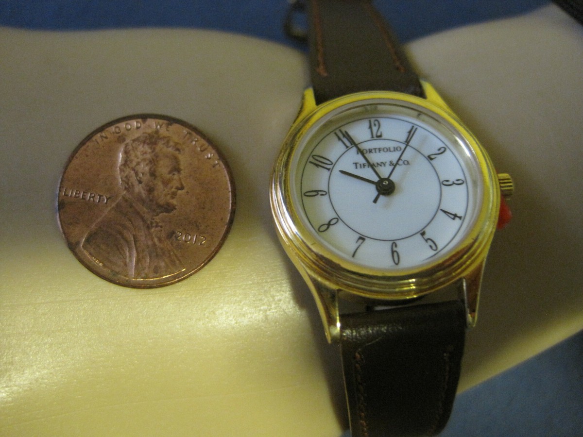 510 ladys gold plate TIFFANY & CO portfolio quartz watch | eBay