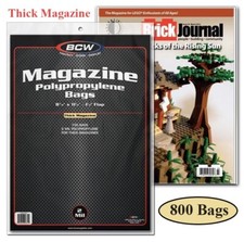 800 THICK Magazine Protection Poly Bags Acid Free Sleeves Non Resealable BCW