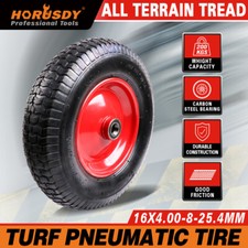 16" Wheelbarrow Trolley Wheel 4.80 4.00-8 Pneumatic Tyre 25.4mm Bore Tire Steel
