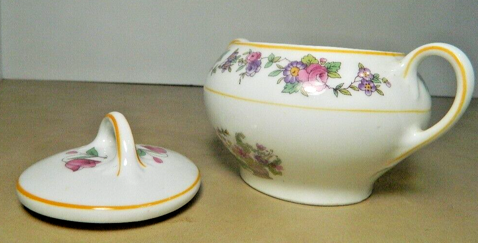 Antique Porcelain Sugar Bowl w/Lid by Zeh, Scherzer Co, Barvaria