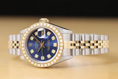 ROLEX LADIES DATEJUST 79173 BLUE DIAL 18K YELLOW GOLD STEEL 2-TONE