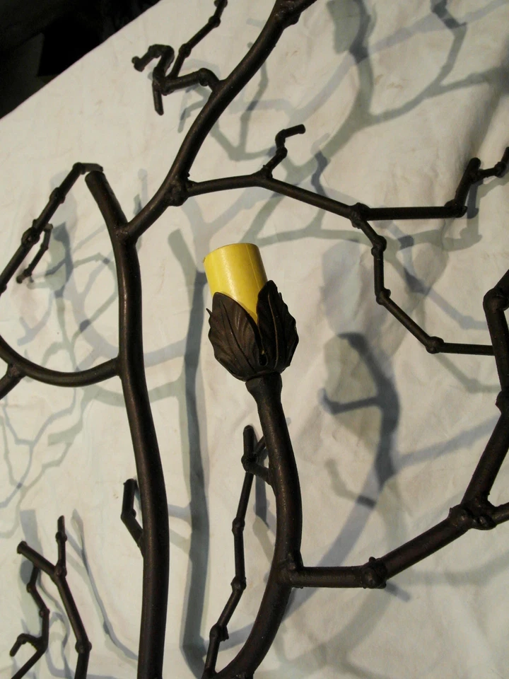 RARO NUEVO PERSONALIZADO GRANDE COLOR RÚSTICO RAMAS DE ÁRBOL 4 LUCES LÁMPARA APLIQUE DE PARED Foto 3 de 4