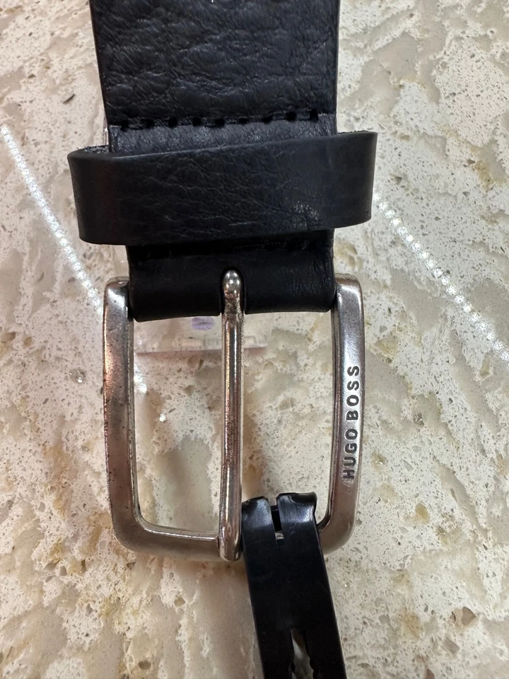 Hugo Boss Cinturón Italiano-Cuero con Hebilla Vintage Rutenio Oscuro JOR-V NEGRO Foto 2 de 4