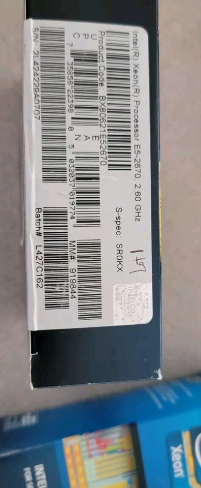 Intel XEON Processor SR0KX E5-2670 20M Cache 2.60 GHz Server Workstations Sealed - Image 2 of 4