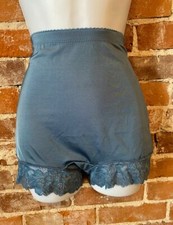 Rhonda Shear Dusty Blue Lace Trim Smooth Pin-up Retro Panty Boyshort Brief New