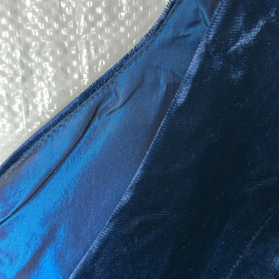 Maxi Vestido De Colección Años 90 80 Alfred Angelo Talla S Terciopelo Azul Satinado Tanque Capricho Baile de graduación Foto 4 de 4