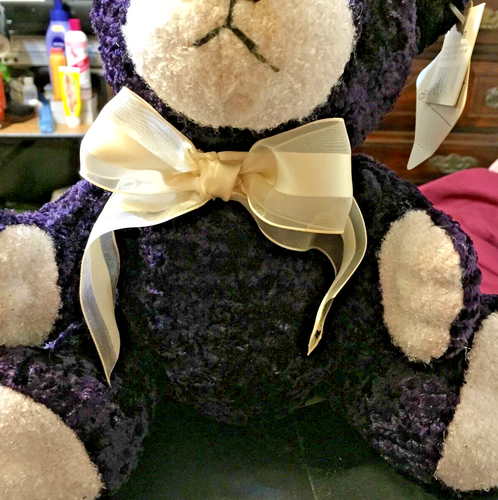 Soft Expression Collectible 2003 Edition Plush Stuffed Bear 9"H Dark Purple - Picture 10 of 19