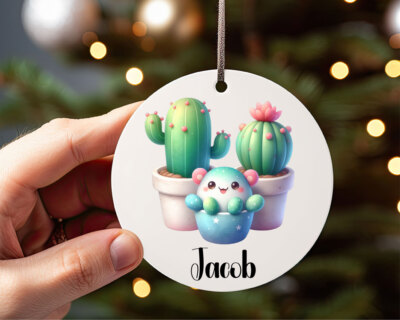Personalisierte Kaktus Pflanze Kugel Weihnachtsschmuck Neuheit Familie Geschenk Party