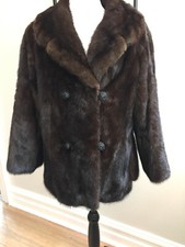 DOUBLE-BREASTED MINK JACKET   WOMEN'S SZ 10
