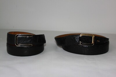 2 Gürtel Testoni Milano schwarz von Krokodil Größe 100/40