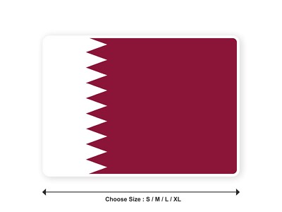 Quatarian QUATAR flag sticker 10cm (S) - 28cm (XL) white edge sticker