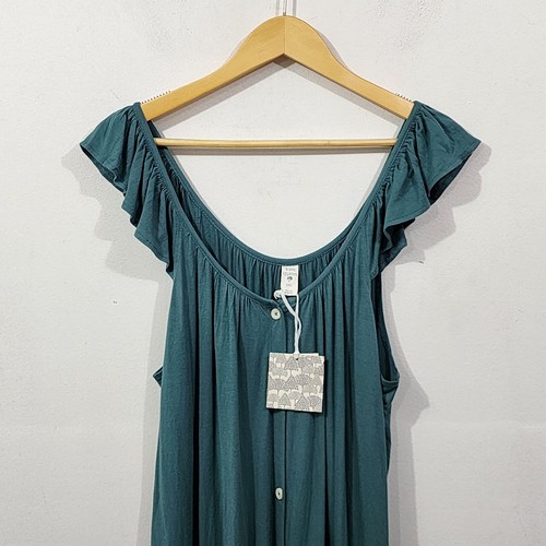 Kate Quinn Flutter Sleeve Midi Dress Teal Green NWT Womens Plus Size XXL Stretch - Picture 3 of 24