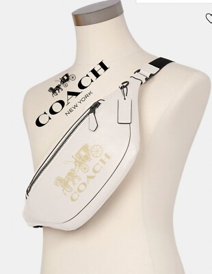 coach white belt bag