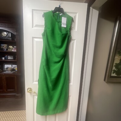 Zara Green Long Texture Fringe Weave Tweed Midi Pencil Bodycon Dress Size Medium | eBay Zara Green Long Texture Fringe Weave Tweed Midi Pencil Bodycon Dress Size Medium | eBay