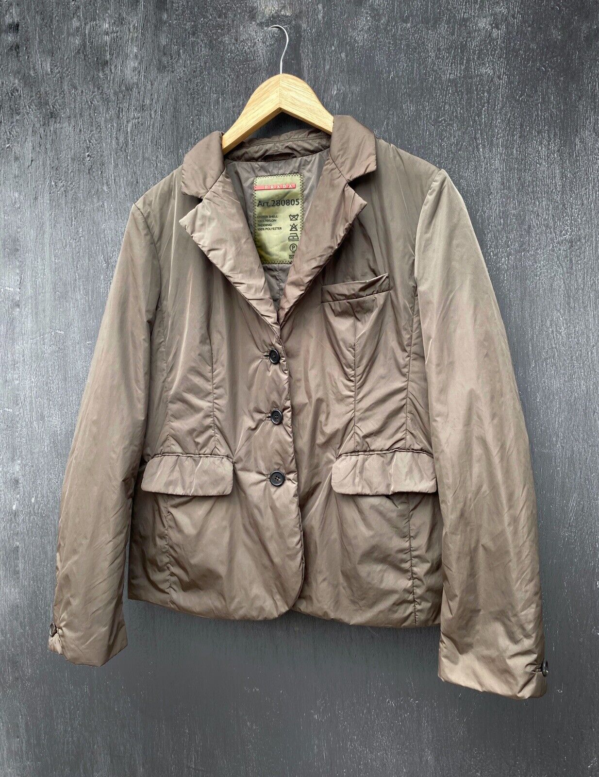 Authentic Prada Vintage Nylon blazer jacket size 46 made in italy