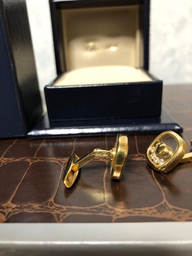 Authentic Chopard Happy Diamond Cufflinks 18k Gold With Original BOX Preowned - 第 5/9 張圖片