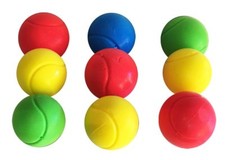 E-Deals Palline da Tennis in Spugna Morbida - Confezione da 9 - Colori Assortiti Esterno Interno 
