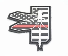 HALEY STRATEGIC THIN RED LINE DRAGONFLY LOGO PATCH HOOK/LOOP BACKING 3" X 2.75"