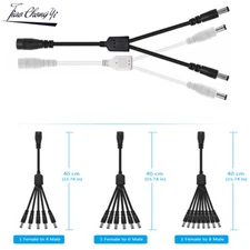 DC Power Splitter Cable 1 To 2/3/4/5/8 Way 5V 12V Power Adapter connector Cord