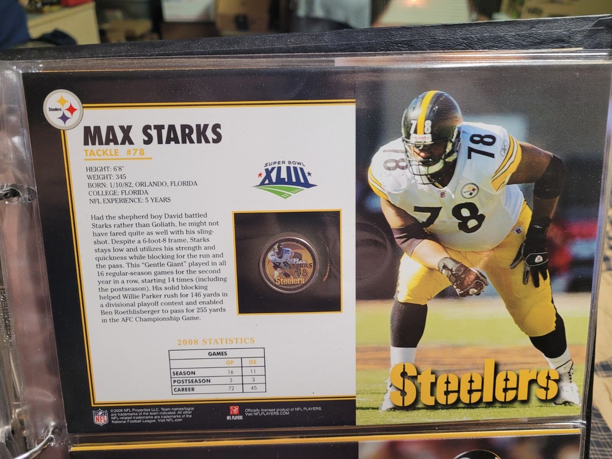 Max Starks Danbury Mint Steelers 2009 Super Bowl XLIII State Quarter on  card | eBay