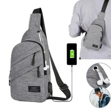USB Charging Shoulder Bag Anti-theft chest bag casual waterproof diagonal bags