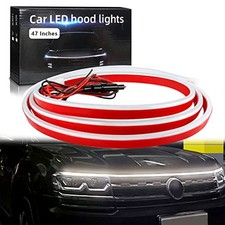 Car Hood Light Strip 47 Inches White Exterior Car LED Strip Lights for Hood F...