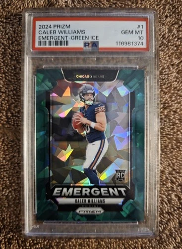 2024 PANINI PRIZM EMERGENT GREEN ICE #1 CALEB WILLIAMS ROOKIE RC PSA 10