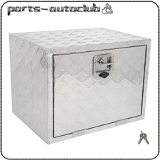 Aluminum Storage Tool Box 24"x18"x18" w/2x Chain for Truck Garage home office