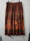 Carole Little Saint Tropez West Skirt Women 8 Midi Maxi 100% Silk Floral VTG 90s