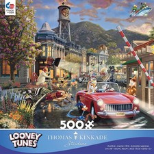 Ceaco-Thomas Kinkade-Looney Tunes-Backlot Shenanigans-500 Piece Jigsaw Puzzle