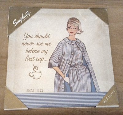 SIMPLICITY Vintage Sewing Pattern Fashion Lady Wall Décor 9.75  X 9.75  Sealed!!