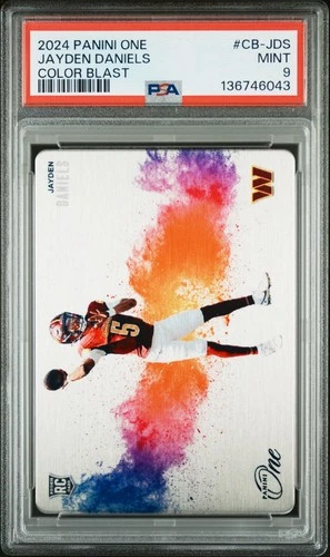 2024 Panini One - Color Blast Jayden Daniels RC #CB-JDS PSA 9 MINT CASE HIT