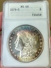 1879-S Morgan Silver Dollar Old ANA Holder MS-64 Toner