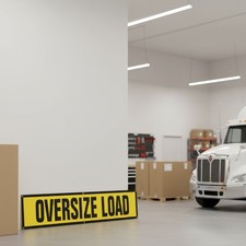 Bold 18"x84" Oversize Load Sign with Grommets - High Visibility Yellow Mesh